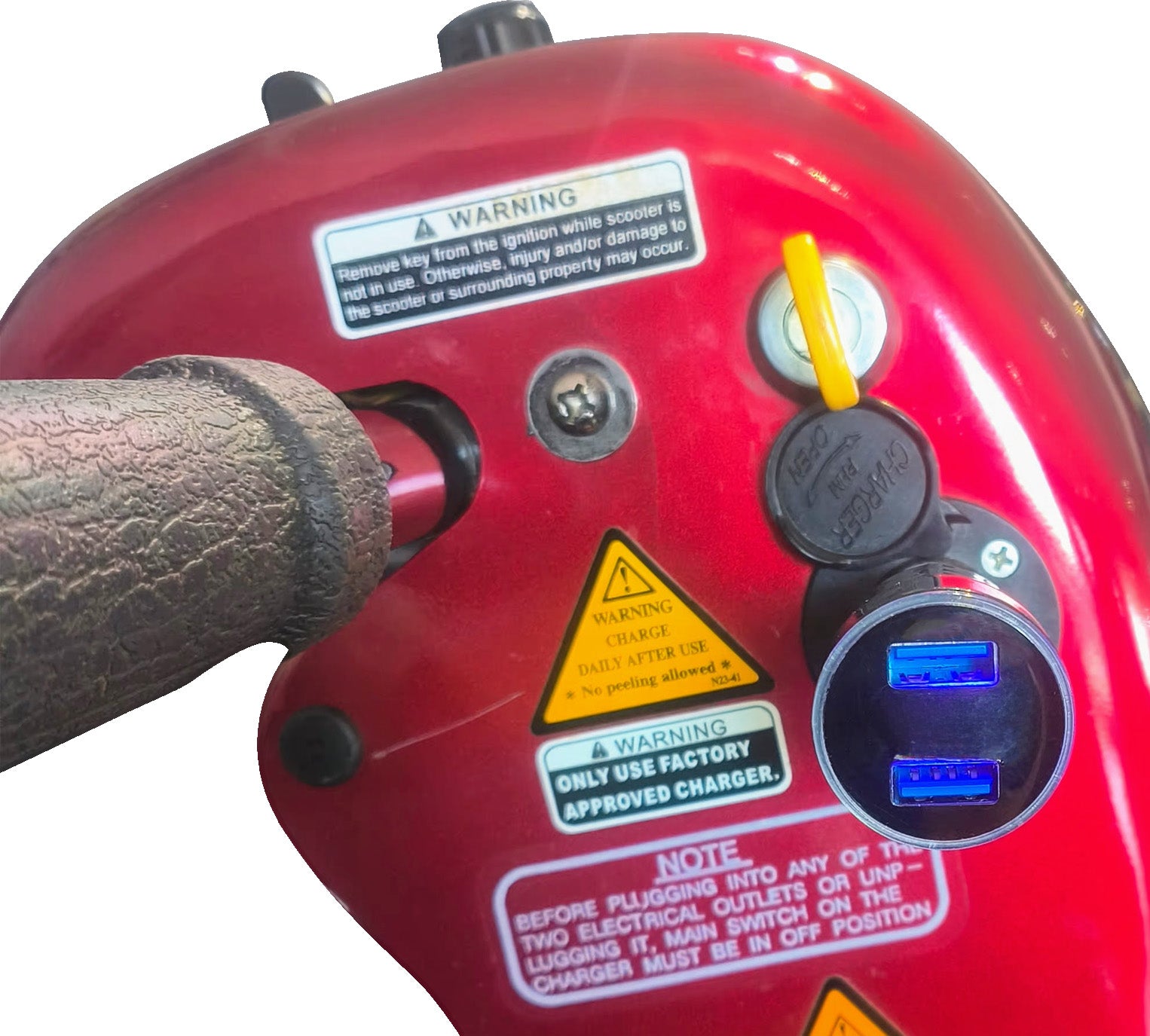 USB Mobility Scooter / Power Chair Charger Point for Mobile Devices