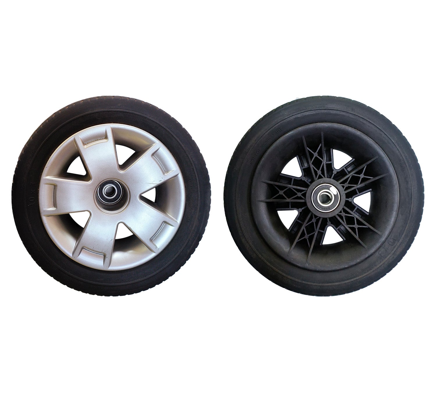 10x3 Front Tyre with Silver Rim and Cap