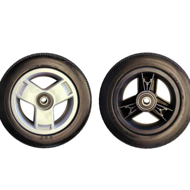 8x2 Front Tyre with Silver Rim and Cap