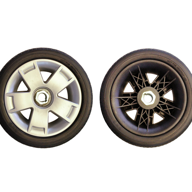 9x3 Rear Tyre with Silver Rim and Cap