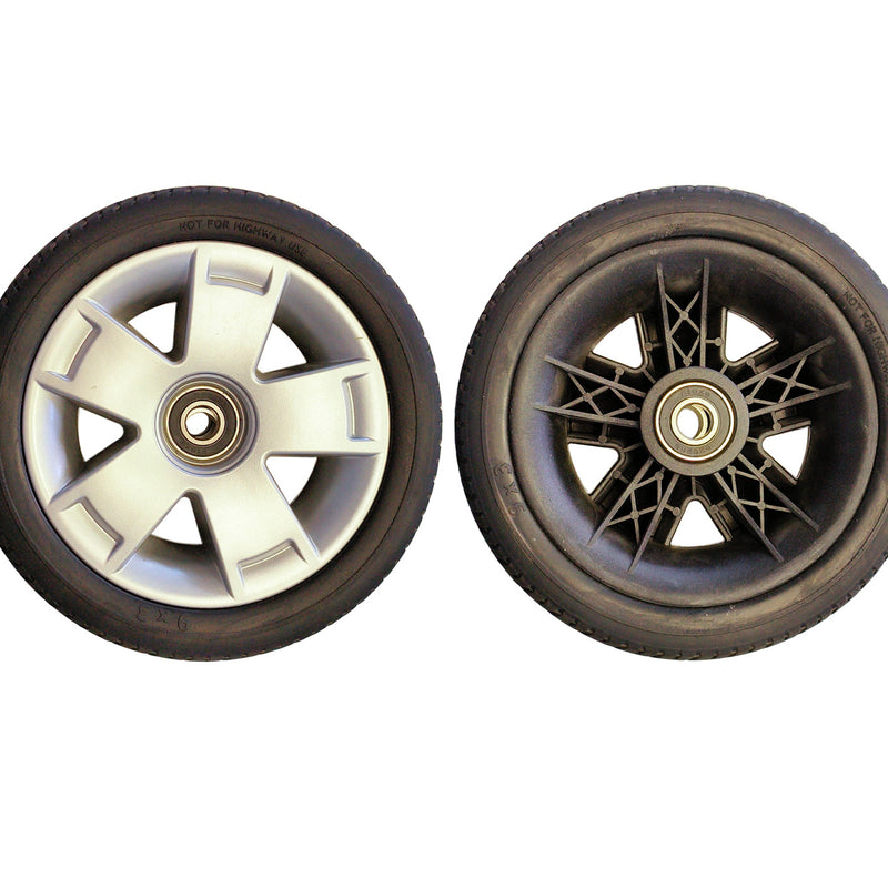 9x3 Front Tyre with Silver Rim and Cap