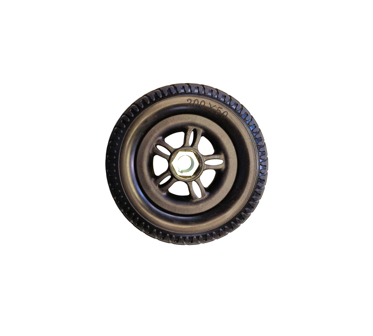 200x50 Rear Tyre with Black Rim and Cap